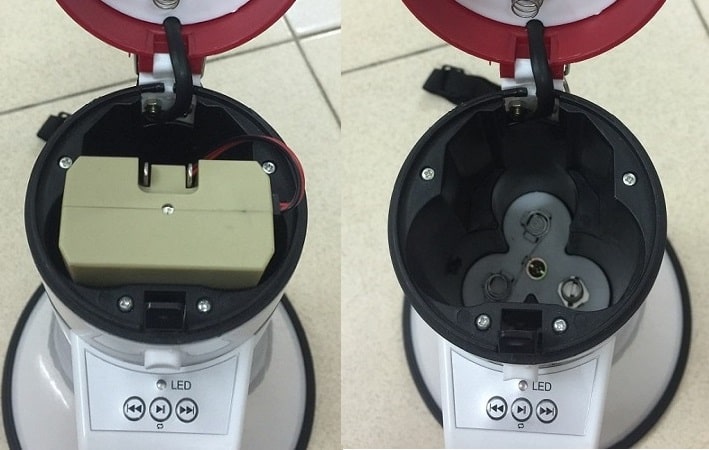 loa cầm tay aav sử dụng pin và acquy